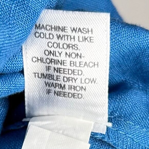 Pure Jill Size Large Linen Shift Dress Blue Travel Casual Summer - Picture 5 of 6